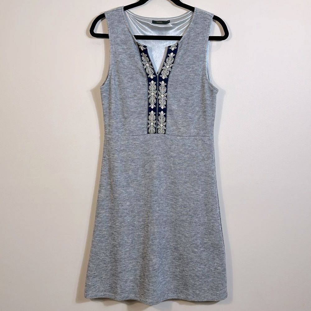 THML Anthropologie Gray Sleeveless Lined Sweater Dress Women Small